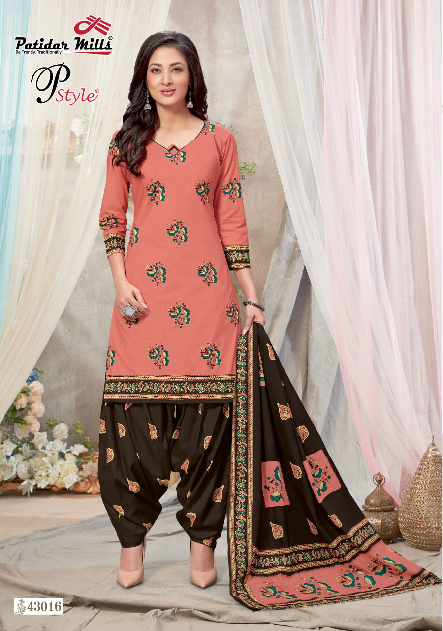 Patidar P Style 43 Latest Fancy Regular Wear Designer Printed Pure Cotton  Dress Material Collection 

